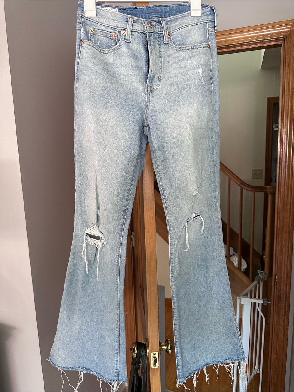 GAP Light Blue Distressed Flare Jeans